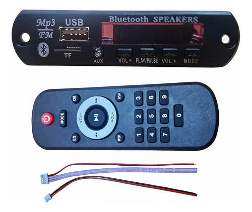 Placa Decodificadora MP3 Bluetooth USB Fm Sd P/ Caixa Ativa Azul