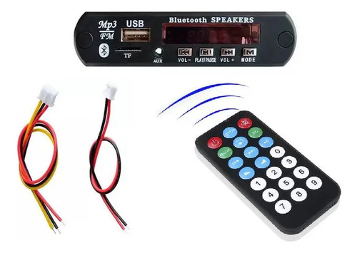 Placa Decodificadora MP3 Bluetooth USB Fm Sd P/ Caixa Ativa Preto