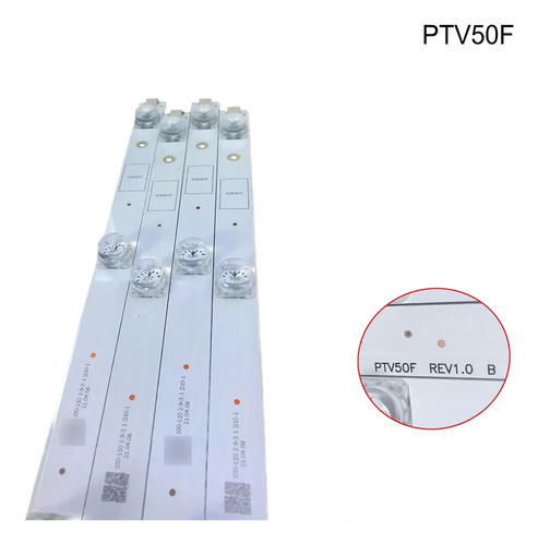Kit 4 Barras LED TV PTV50F60 PTV50F60SN E348124 - Novo C/ NF