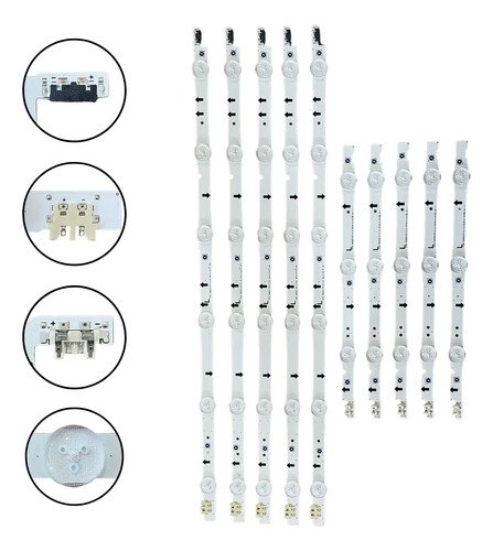 Kit 10 Barras de LED UN40H5500 UN40J5500 UN40H6400 UN40J6400